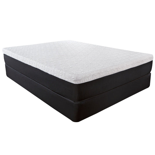 10.5" King Lux Gel Infused Memory Foam And High Density Foam Mattress - White / Black