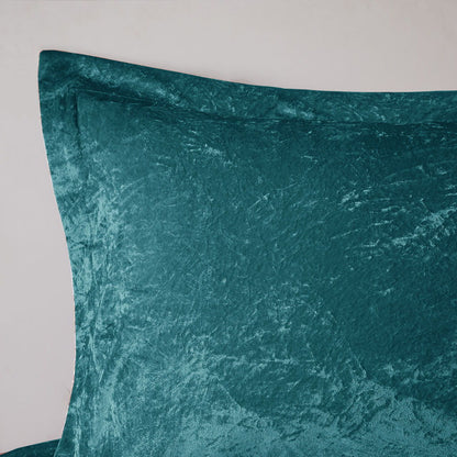 Felicia Queen Velvet Comforter Set - Teal