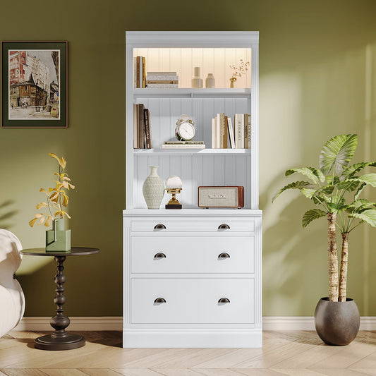 Gewnee - American Bookshelf With Drawer And Open Shelves