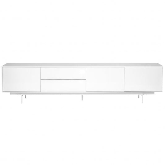 ManufactuRed / Wood Cabinet Enclosed Storage TV Stand - White