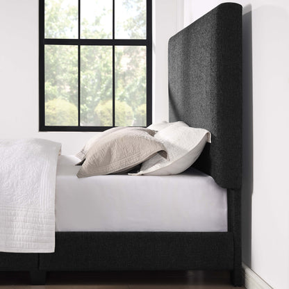 Boucle Upholstered Platform Bed