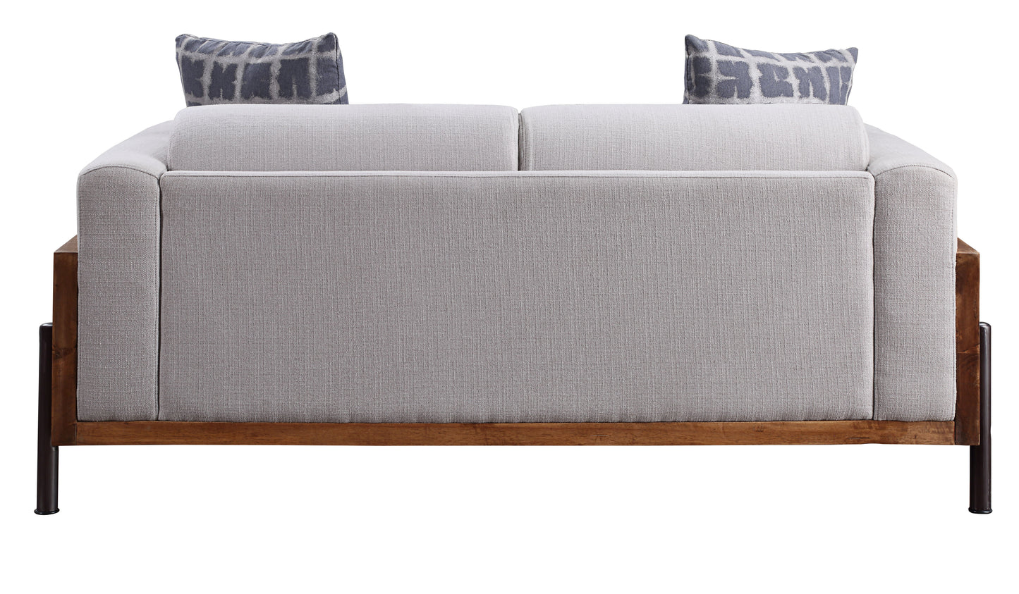 Pelton - Loveseat - Fabric & Walnut