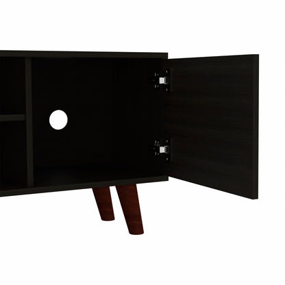 Particle Board Open Shelving TV Stand - Black