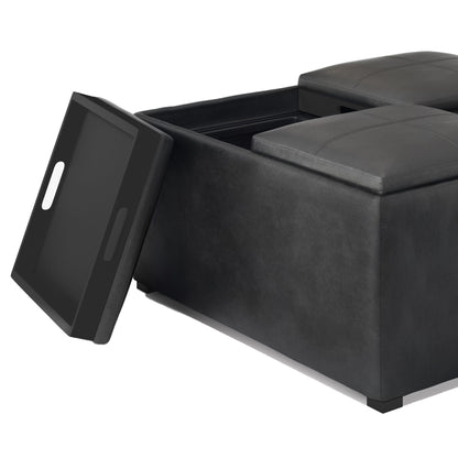 Avalon - Upholstered Square Coffee Table Storage Ottoman