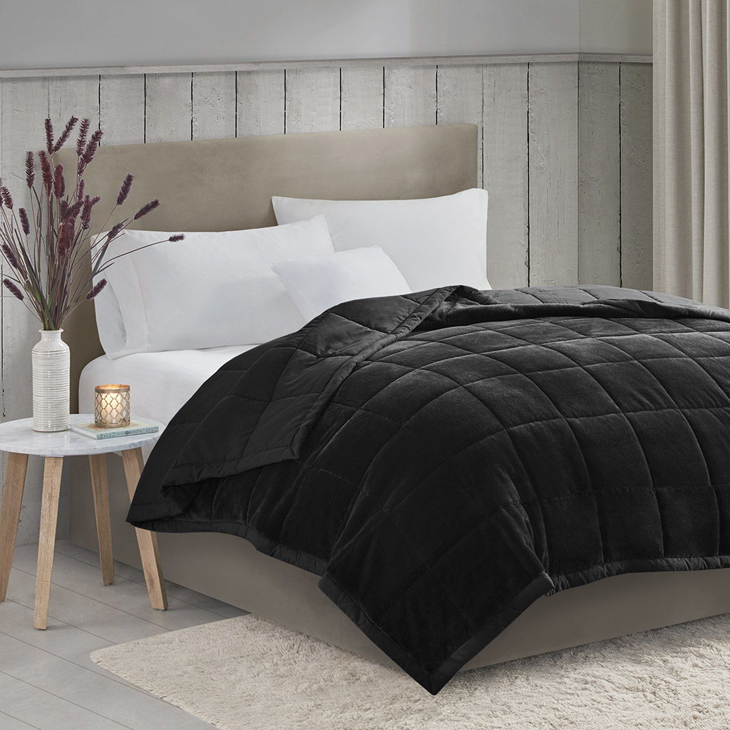 Reversible Heiq Smart Temperature Down Alternative Blanket - Black