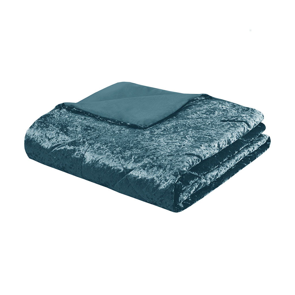 Felicia California King Velvet Duvet Cover Set - Teal