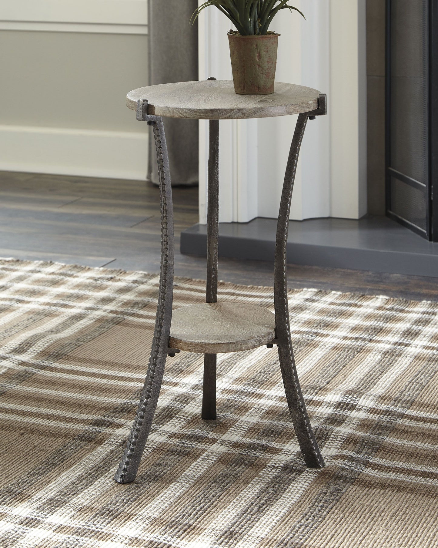 Enderton - White Wash / Pewter - Accent Table