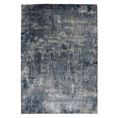 9' x 12' Abstract Power Loom Area Rug - Charcoal And Orange