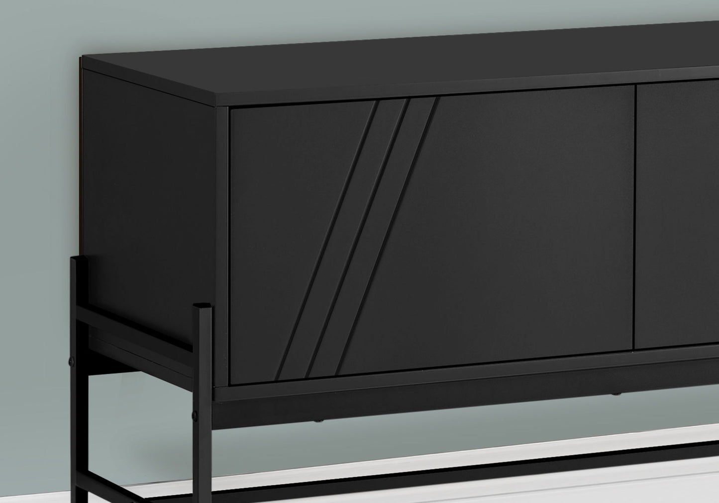 TV Stand, Modern Design Console, Media Entertainment Center, Storage Cabinet, Contemporary & Modern - Black