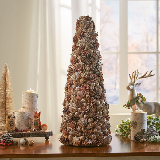 Pine Cone Table Top Tree - Champagne