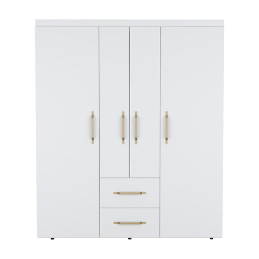 59" Two Drawer Combo Dresser - White