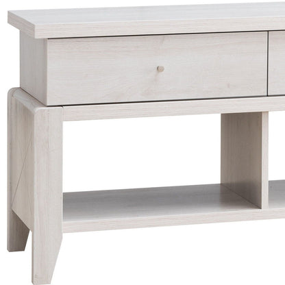 Manufactured Wood, Cabinet Enclosed Storage TV Stand - White Oak