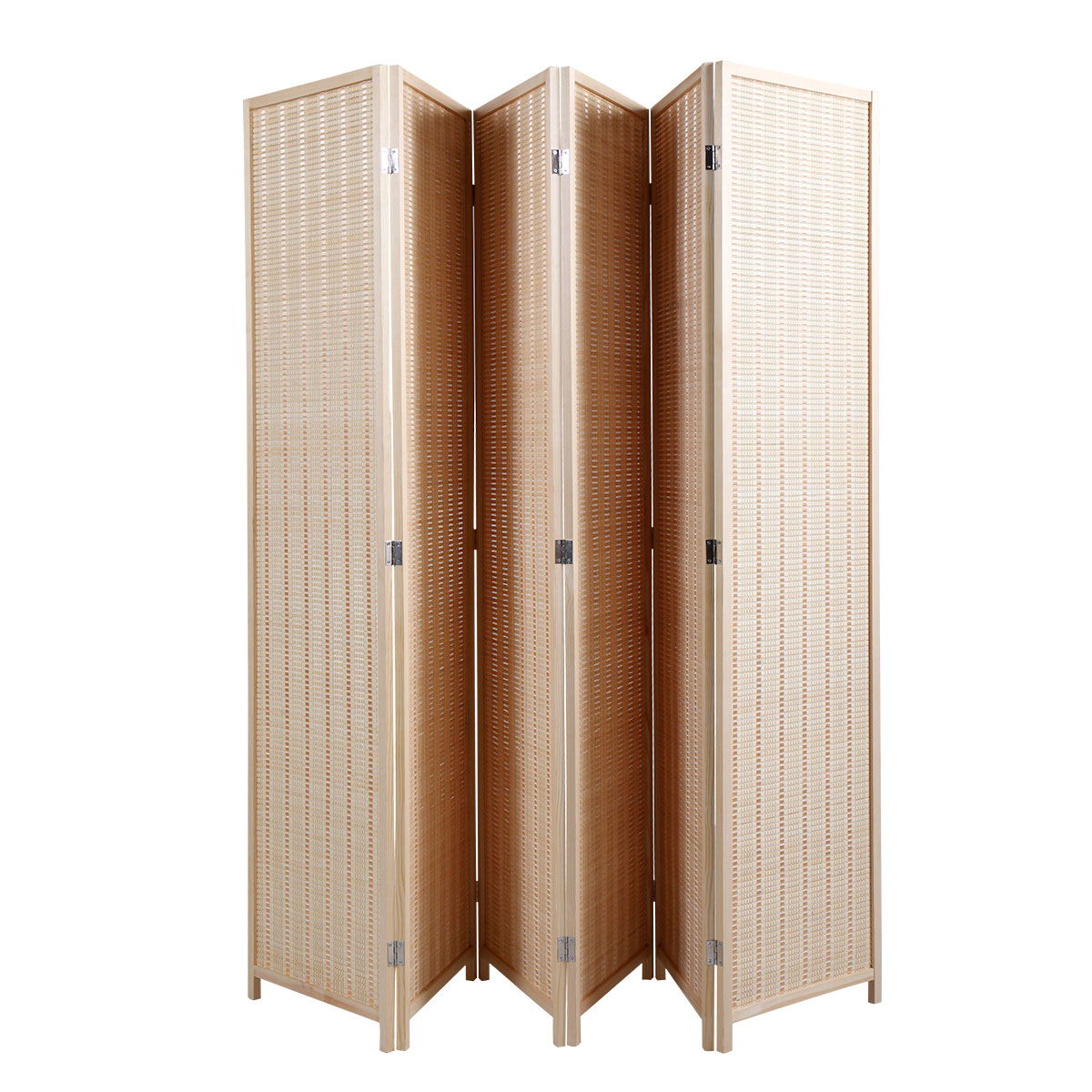 6 Panel Bamboo Room Divider, Private Folding Portable Partition Screen For Home Office Natural