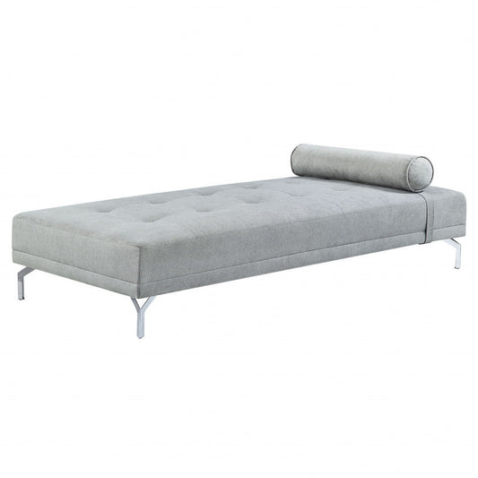 Velvet Sofa And Toss Pillow With Black Legs - Gray