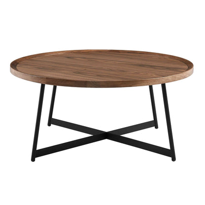 Round Coffee Table - Black / Walnut