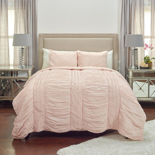 Queen Cotton 300 Thread Count Machine Washable Down Alternative Comforter - Pink