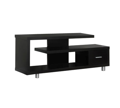 Cabinet Enclosed Storage, TV Stand - Dark Brown