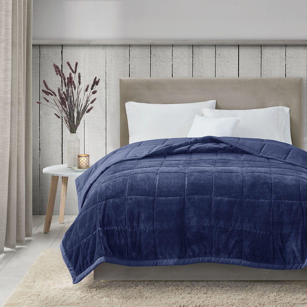 Reversible Heiq Smart Temperature Down Alternative Blanket, Navy