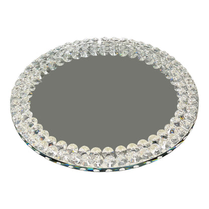 Ambrose Exquisite Lazy Susan Mirrored Spinning Tray In White