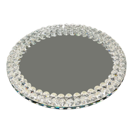 Ambrose Exquisite Lazy Susan Mirrored Spinning Tray In White