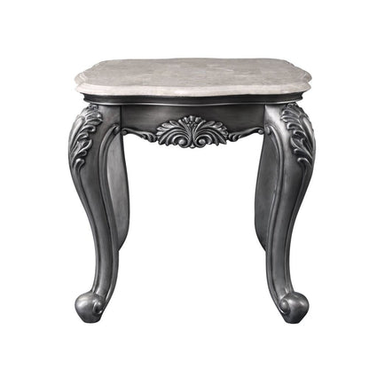 Ariadne - End Table - Marble & Platinum