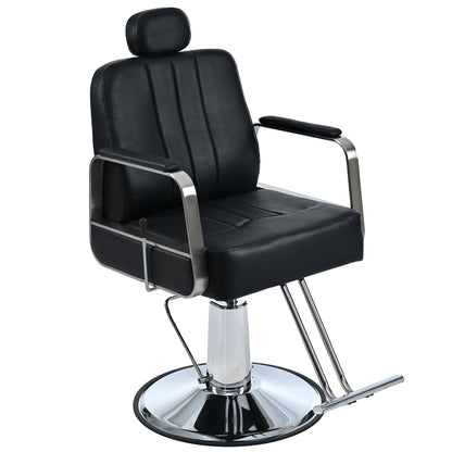 Premium Reclining Barber Chair Salon Chair For Hair Stylist With Heavy Duty Hydraulic Pump, 360° Rotation, Tattoo Chair Shampoo Beauty Salon Equipment, Max Load Weight 400 Lbs