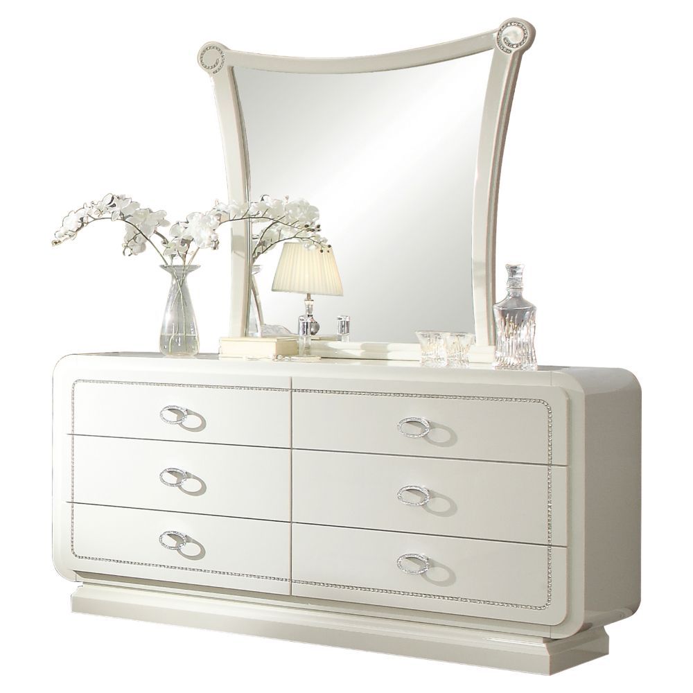 Bellagio - Mirror - Ivory High Gloss