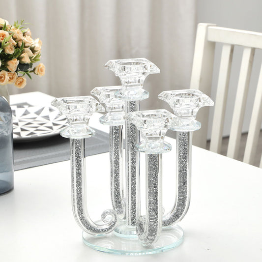 Ambrose Candle Holder (Holds 5 Candles) - Silver