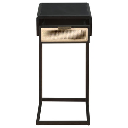 Amherst - 1-Drawer Radio Weave Cane Metal Side Table