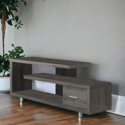 Open Shelving Entertainment Center - Deep Taupe