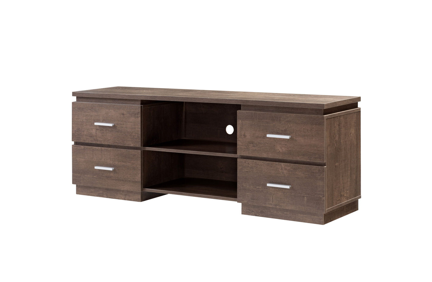 Particle Board, Cabinet Enclosed Storage TV Stand - Brown