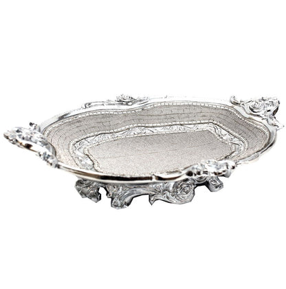 Ambrose Chrome Plated Crystal Embellished Plate - Silver