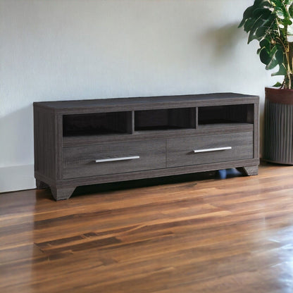 Cabinet Enclosed Storage TV Stand - Gray