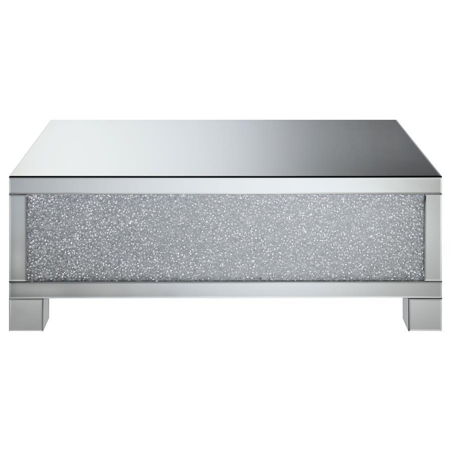 Gillian - Rectangular Mirrored Acrylic Coffee Table - Silver