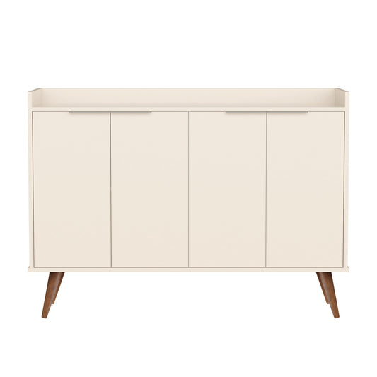 Buffet Accent Chest With Six Shelves - Off-White And Natural