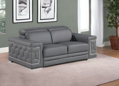 Genuine Love Seat Leather - Silver / Gray