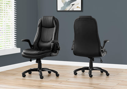 Office Chair, Adjustable Height, Swivel, Ergonomic, Armrests, Contemporary & Modern - Black