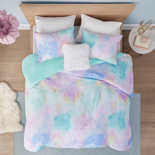 Cassiopeia Watercolor Tie Dye Printed Duvet Cover Set