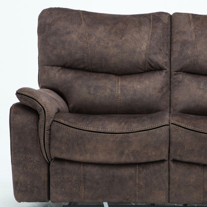 Microfiber Manual Reclining Love Seat - Dark Brown