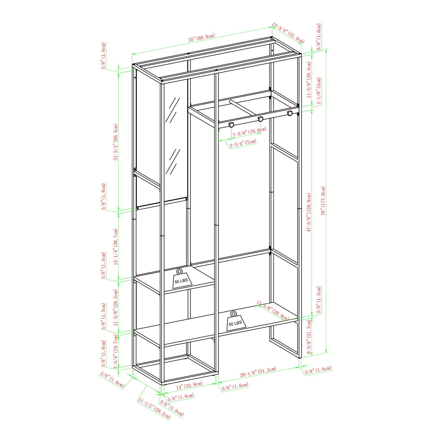 Modern Hall Tree With Hanging Storage