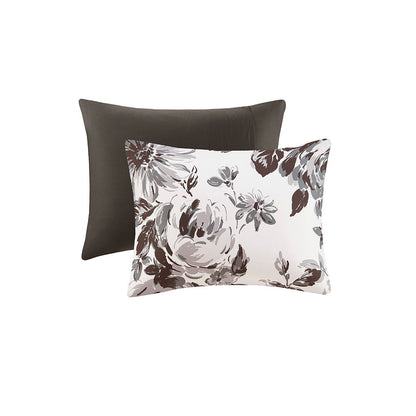 Dorsey Floral Print Comforter Set - Gray