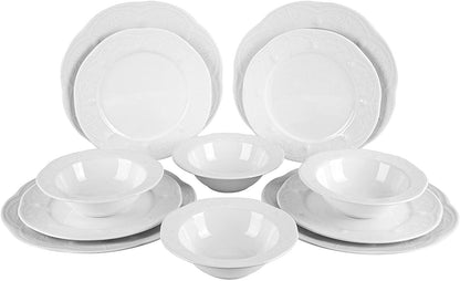 Fulya 12 Pieces Dinnerware Set - White