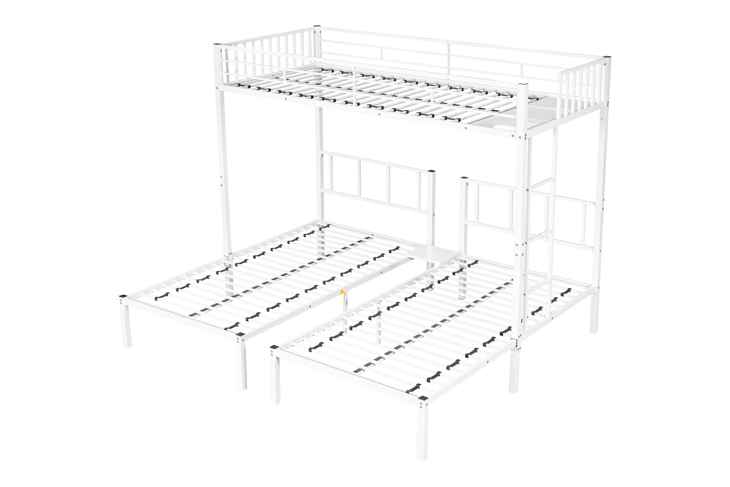 Triple Twin Bunk Bed/ Can Be Separated into 3 Twin Beds/ Sturdy Metal/ Noise Reduced/ Bunk Bed for Three/ Safety Guardrail/ CPC Certified/ No Box Spring Needed