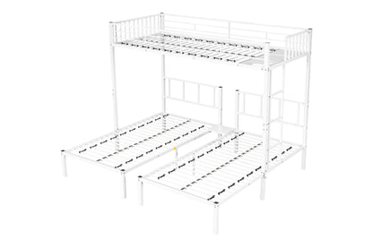 Triple Twin Bunk Bed/ Can Be Separated into 3 Twin Beds/ Sturdy Metal/ Noise Reduced/ Bunk Bed for Three/ Safety Guardrail/ CPC Certified/ No Box Spring Needed