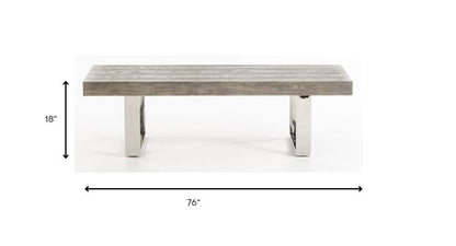 Dining Bench - Gray / Silver