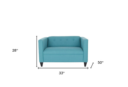 Brown Loveseat - Teal Blue / Dark