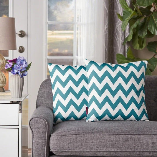 Marisol Chevron - Square Pillow - Teal