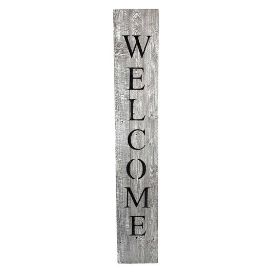 Rustic Front Porch Welcome Sign - White Wash