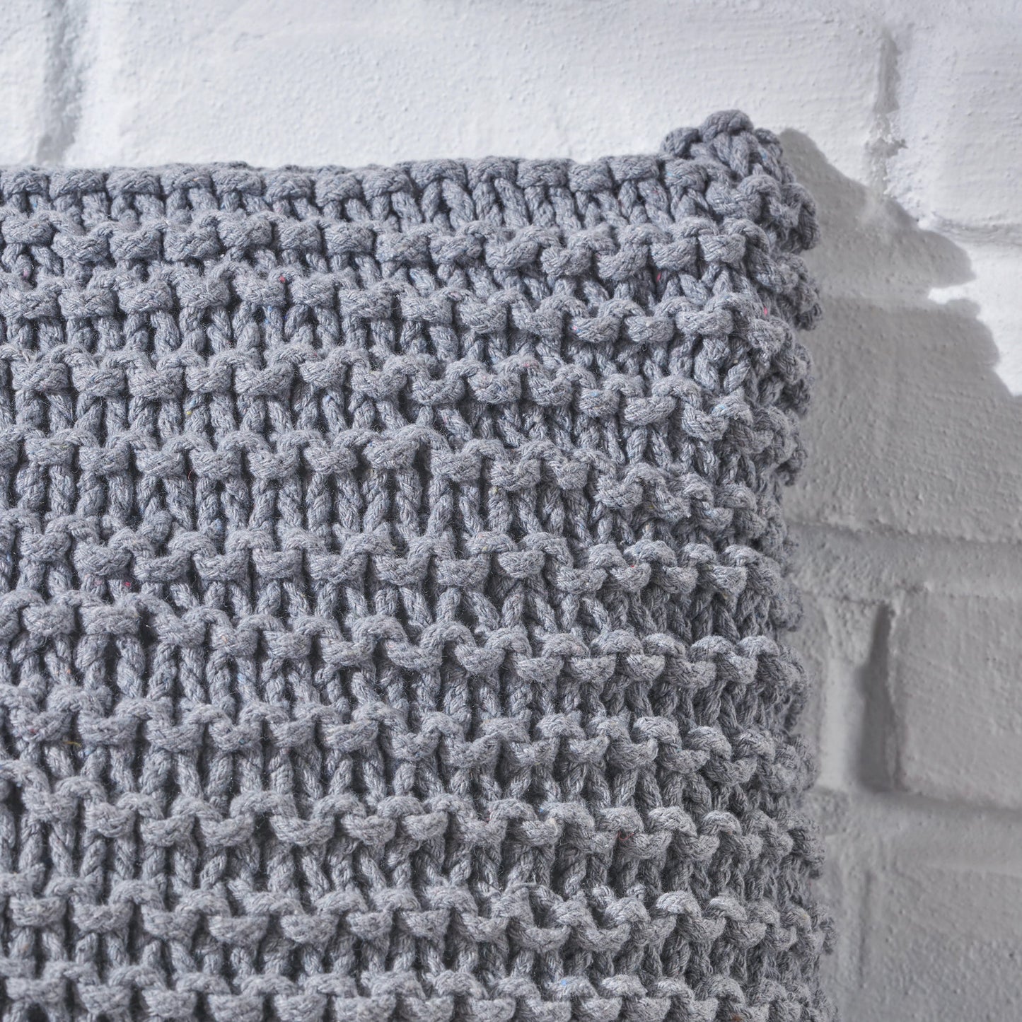 Knited Pillow - Light Gray