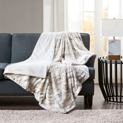 Oversized Faux Fur Throw - Natural